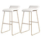 Glam Counter Round Bar Stool Armless Leather Bar Stool with Footrest Iron Base White 2 Piece Set Bar Stool(30"H) Clearhalo 'Bar Furniture' 'Bar Stools' 'bar_stools' 'furn' 'furn_bar_stools' 'furniture_bar_stools' 'Kitchen & Dining Furniture' 'kitchen&dining_furn' 'kitchen' 'kitchen_furn' Furniture' 4297347