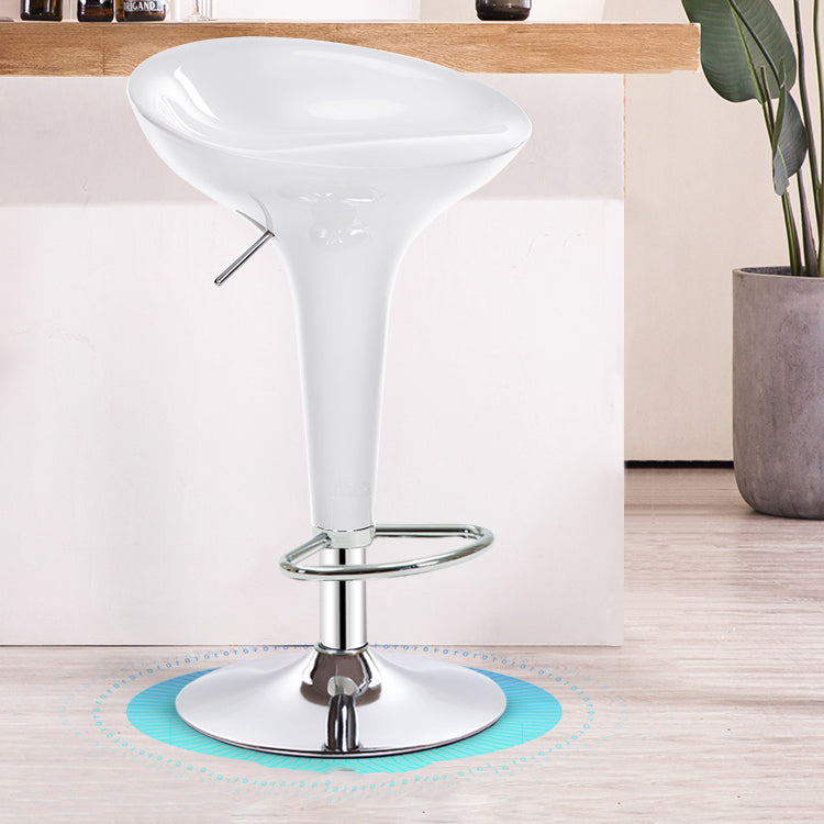 Modern Liftable Rotatable Counter Stool Steel Household Bar Stool with Pedal White 1 Piece Clearhalo 'Bar Furniture' 'Bar Stools' 'bar_stools' 'furn' 'furn_bar_stools' 'furniture_bar_stools' 'Kitchen & Dining Furniture' 'kitchen&dining_furn' 'kitchen' 'kitchen_furn' Furniture' 4297428
