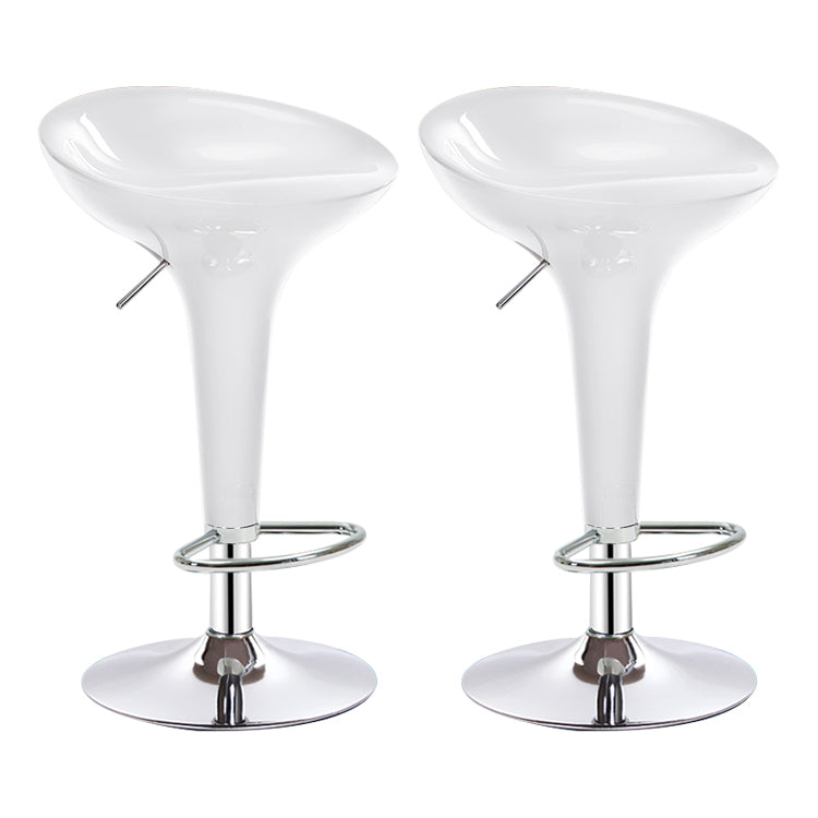 Modern Liftable Rotatable Counter Stool Steel Household Bar Stool with Pedal White 2 Piece Set Clearhalo 'Bar Furniture' 'Bar Stools' 'bar_stools' 'furn' 'furn_bar_stools' 'furniture_bar_stools' 'Kitchen & Dining Furniture' 'kitchen&dining_furn' 'kitchen' 'kitchen_furn' Furniture' 4297430