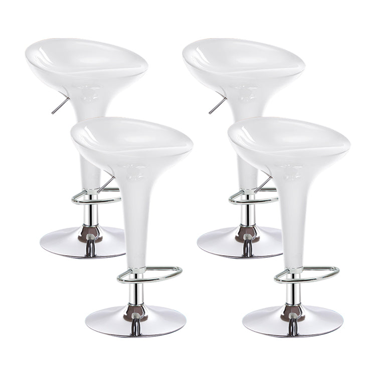 Modern Liftable Rotatable Counter Stool Steel Household Bar Stool with Pedal White 4 Piece Set Clearhalo 'Bar Furniture' 'Bar Stools' 'bar_stools' 'furn' 'furn_bar_stools' 'furniture_bar_stools' 'Kitchen & Dining Furniture' 'kitchen&dining_furn' 'kitchen' 'kitchen_furn' Furniture' 4297432