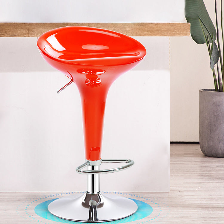 Modern Liftable Rotatable Counter Stool Steel Household Bar Stool with Pedal Orange 1 Piece Clearhalo 'Bar Furniture' 'Bar Stools' 'bar_stools' 'furn' 'furn_bar_stools' 'furniture_bar_stools' 'Kitchen & Dining Furniture' 'kitchen&dining_furn' 'kitchen' 'kitchen_furn' Furniture' 4297433