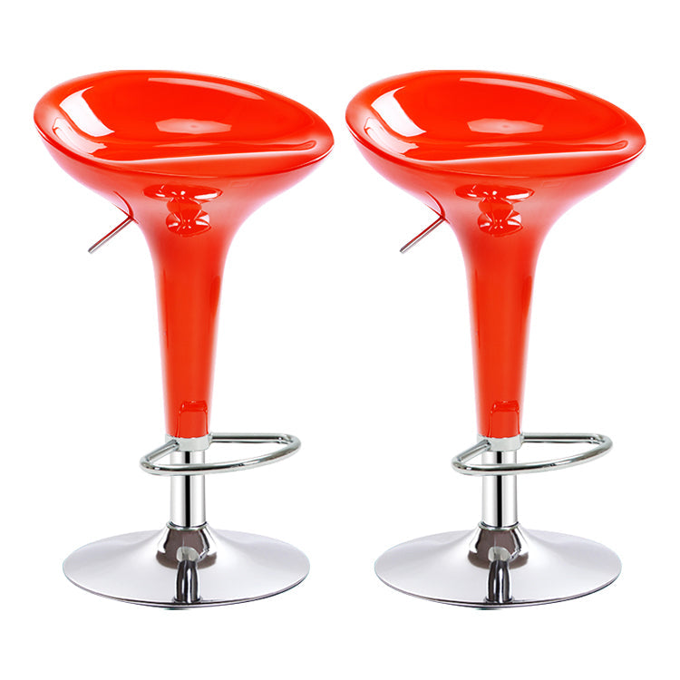 Modern Liftable Rotatable Counter Stool Steel Household Bar Stool with Pedal Orange 2 Piece Set Clearhalo 'Bar Furniture' 'Bar Stools' 'bar_stools' 'furn' 'furn_bar_stools' 'furniture_bar_stools' 'Kitchen & Dining Furniture' 'kitchen&dining_furn' 'kitchen' 'kitchen_furn' Furniture' 4297435