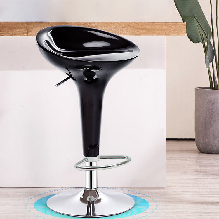 Modern Liftable Rotatable Counter Stool Steel Household Bar Stool with Pedal Black 1 Piece Clearhalo 'Bar Furniture' 'Bar Stools' 'bar_stools' 'furn' 'furn_bar_stools' 'furniture_bar_stools' 'Kitchen & Dining Furniture' 'kitchen&dining_furn' 'kitchen' 'kitchen_furn' Furniture' 4297440