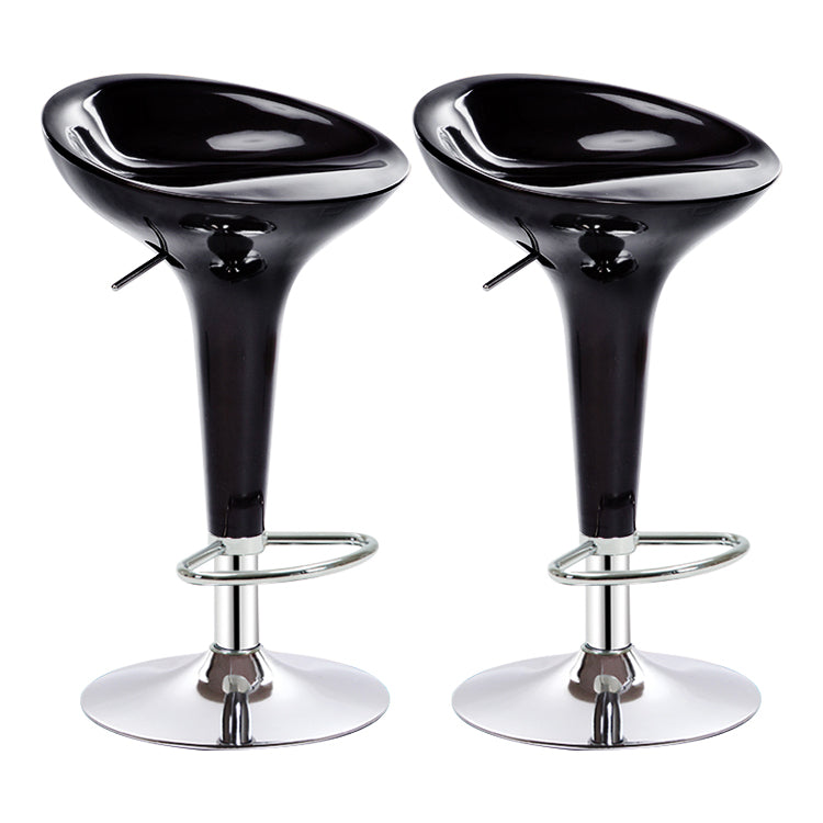 Modern Liftable Rotatable Counter Stool Steel Household Bar Stool with Pedal Black 2 Piece Set Clearhalo 'Bar Furniture' 'Bar Stools' 'bar_stools' 'furn' 'furn_bar_stools' 'furniture_bar_stools' 'Kitchen & Dining Furniture' 'kitchen&dining_furn' 'kitchen' 'kitchen_furn' Furniture' 4297442