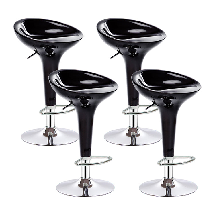 Modern Liftable Rotatable Counter Stool Steel Household Bar Stool with Pedal Black 4 Piece Set Clearhalo 'Bar Furniture' 'Bar Stools' 'bar_stools' 'furn' 'furn_bar_stools' 'furniture_bar_stools' 'Kitchen & Dining Furniture' 'kitchen&dining_furn' 'kitchen' 'kitchen_furn' Furniture' 4297444