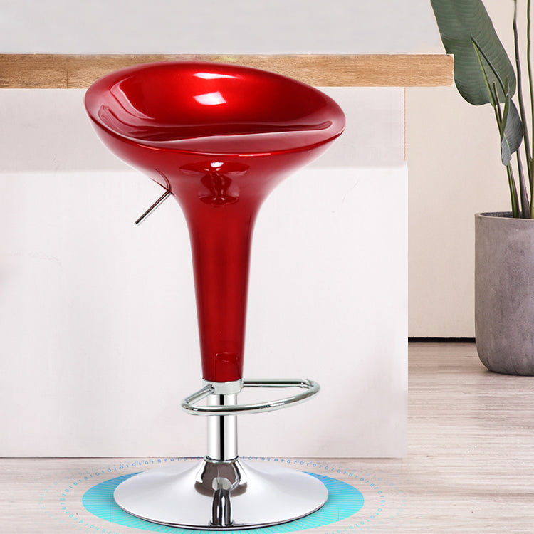Modern Liftable Rotatable Counter Stool Steel Household Bar Stool with Pedal Burgundy 1 Piece Clearhalo 'Bar Furniture' 'Bar Stools' 'bar_stools' 'furn' 'furn_bar_stools' 'furniture_bar_stools' 'Kitchen & Dining Furniture' 'kitchen&dining_furn' 'kitchen' 'kitchen_furn' Furniture' 4297446