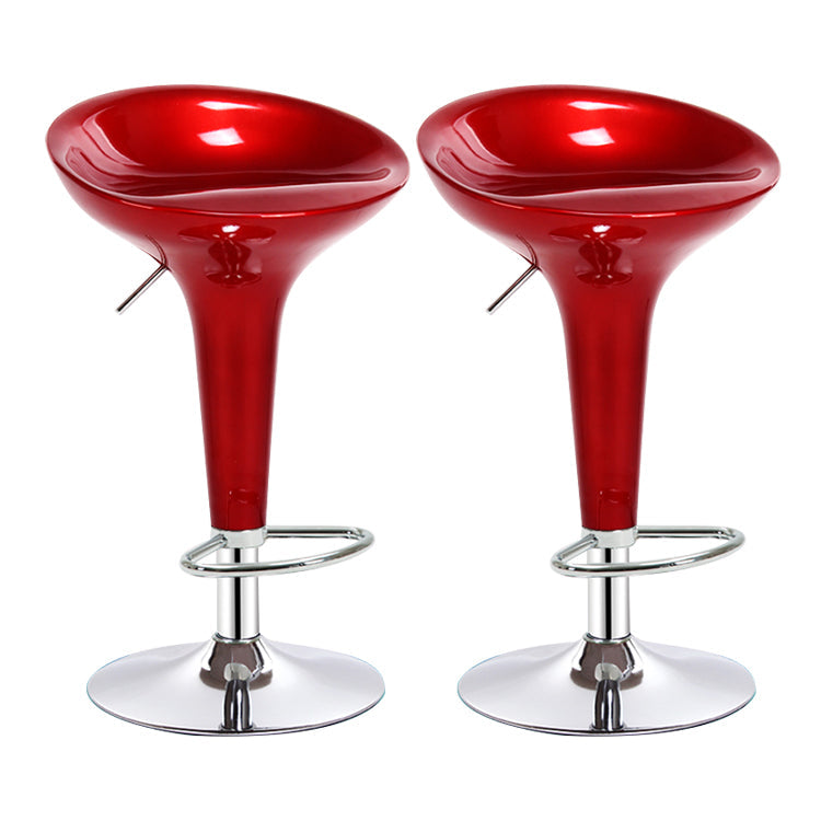 Modern Liftable Rotatable Counter Stool Steel Household Bar Stool with Pedal Burgundy 2 Piece Set Clearhalo 'Bar Furniture' 'Bar Stools' 'bar_stools' 'furn' 'furn_bar_stools' 'furniture_bar_stools' 'Kitchen & Dining Furniture' 'kitchen&dining_furn' 'kitchen' 'kitchen_furn' Furniture' 4297448