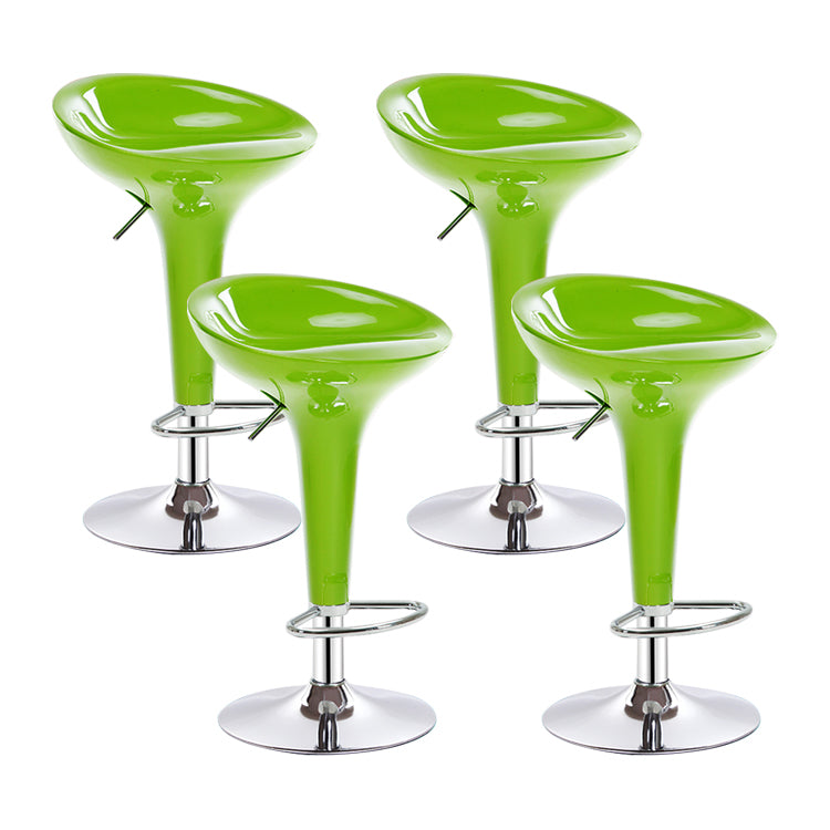 Modern Liftable Rotatable Counter Stool Steel Household Bar Stool with Pedal Green 4 Piece Set Clearhalo 'Bar Furniture' 'Bar Stools' 'bar_stools' 'furn' 'furn_bar_stools' 'furniture_bar_stools' 'Kitchen & Dining Furniture' 'kitchen&dining_furn' 'kitchen' 'kitchen_furn' Furniture' 4297452