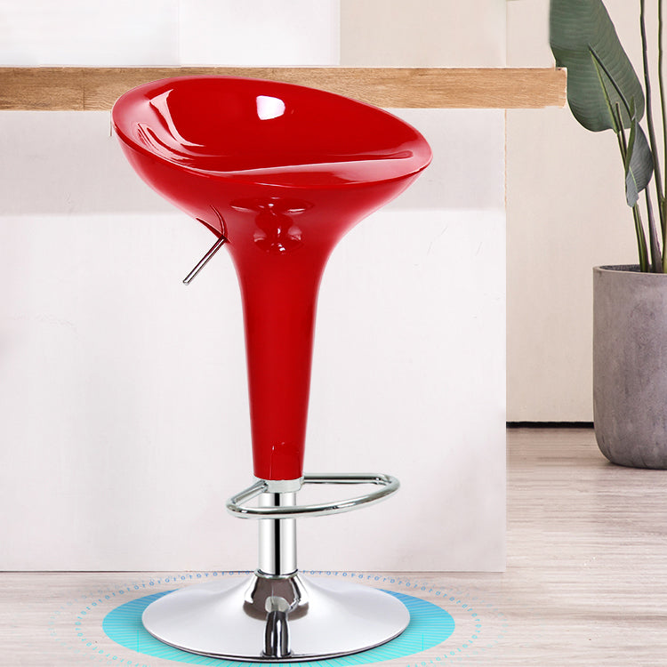 Modern Liftable Rotatable Counter Stool Steel Household Bar Stool with Pedal Red 1 Piece Clearhalo 'Bar Furniture' 'Bar Stools' 'bar_stools' 'furn' 'furn_bar_stools' 'furniture_bar_stools' 'Kitchen & Dining Furniture' 'kitchen&dining_furn' 'kitchen' 'kitchen_furn' Furniture' 4297453