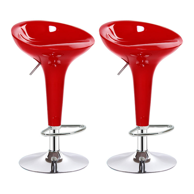 Modern Liftable Rotatable Counter Stool Steel Household Bar Stool with Pedal Red 2 Piece Set Clearhalo 'Bar Furniture' 'Bar Stools' 'bar_stools' 'furn' 'furn_bar_stools' 'furniture_bar_stools' 'Kitchen & Dining Furniture' 'kitchen&dining_furn' 'kitchen' 'kitchen_furn' Furniture' 4297454