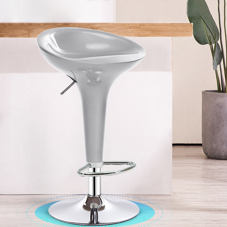 Modern Liftable Rotatable Counter Stool Steel Household Bar Stool with Pedal Silver 1 Piece Clearhalo 'Bar Furniture' 'Bar Stools' 'bar_stools' 'furn' 'furn_bar_stools' 'furniture_bar_stools' 'Kitchen & Dining Furniture' 'kitchen&dining_furn' 'kitchen' 'kitchen_furn' Furniture' 4297456