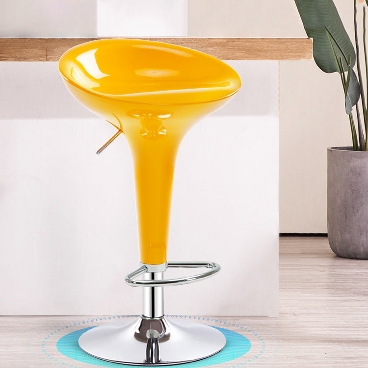 Modern Liftable Rotatable Counter Stool Steel Household Bar Stool with Pedal Yellow 1 Piece Clearhalo 'Bar Furniture' 'Bar Stools' 'bar_stools' 'furn' 'furn_bar_stools' 'furniture_bar_stools' 'Kitchen & Dining Furniture' 'kitchen&dining_furn' 'kitchen' 'kitchen_furn' Furniture' 4297459