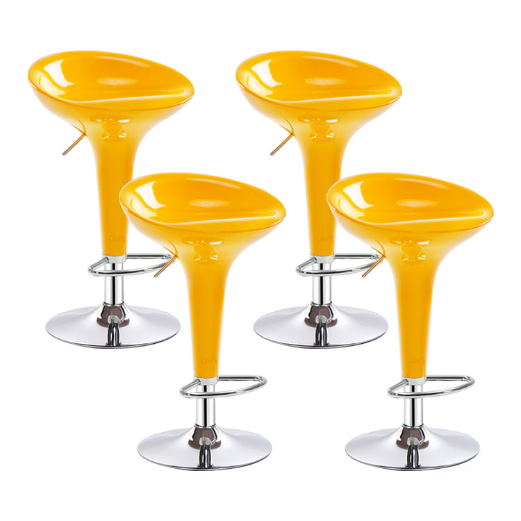 Modern Liftable Rotatable Counter Stool Steel Household Bar Stool with Pedal Yellow 4 Piece Set Clearhalo 'Bar Furniture' 'Bar Stools' 'bar_stools' 'furn' 'furn_bar_stools' 'furniture_bar_stools' 'Kitchen & Dining Furniture' 'kitchen&dining_furn' 'kitchen' 'kitchen_furn' Furniture' 4297461