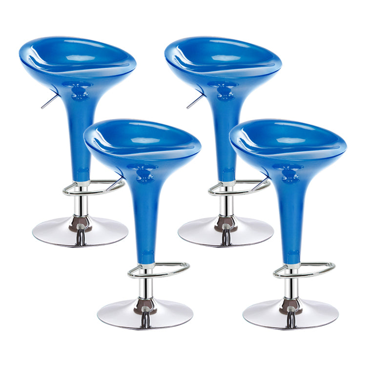 Modern Liftable Rotatable Counter Stool Steel Household Bar Stool with Pedal Sky Blue 4 Piece Set Clearhalo 'Bar Furniture' 'Bar Stools' 'bar_stools' 'furn' 'furn_bar_stools' 'furniture_bar_stools' 'Kitchen & Dining Furniture' 'kitchen&dining_furn' 'kitchen' 'kitchen_furn' Furniture' 4297464
