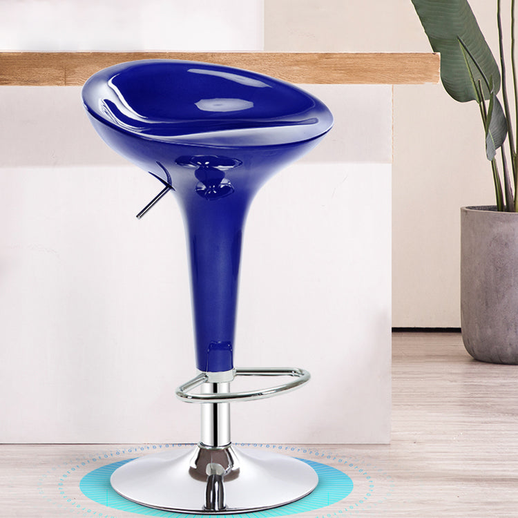 Modern Liftable Rotatable Counter Stool Steel Household Bar Stool with Pedal Royal Blue 1 Piece Clearhalo 'Bar Furniture' 'Bar Stools' 'bar_stools' 'furn' 'furn_bar_stools' 'furniture_bar_stools' 'Kitchen & Dining Furniture' 'kitchen&dining_furn' 'kitchen' 'kitchen_furn' Furniture' 4297465