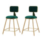 Glam Armless Counter Stool Iron Household Bar Stool with Cushion and Pedal Green 2 Piece Set Short Stool(18"H) Clearhalo 'Bar Furniture' 'Bar Stools' 'bar_stools' 'furn' 'furn_bar_stools' 'furniture_bar_stools' 'Kitchen & Dining Furniture' 'kitchen&dining_furn' 'kitchen' 'kitchen_furn' Furniture' 4297476