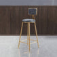 Glam Armless Counter Stool Iron Household Bar Stool with Cushion and Pedal Grey 1 Piece Counter Stool(26"H) Clearhalo 'Bar Furniture' 'Bar Stools' 'bar_stools' 'furn' 'furn_bar_stools' 'furniture_bar_stools' 'Kitchen & Dining Furniture' 'kitchen&dining_furn' 'kitchen' 'kitchen_furn' Furniture' 4297481