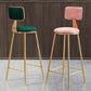 Glam Armless Counter Stool Iron Household Bar Stool with Cushion and Pedal Clearhalo 'Bar Furniture' 'Bar Stools' 'bar_stools' 'furn' 'furn_bar_stools' 'furniture_bar_stools' 'Kitchen & Dining Furniture' 'kitchen&dining_furn' 'kitchen' 'kitchen_furn' Furniture' 4297484