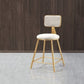 Glam Armless Counter Stool Iron Household Bar Stool with Cushion and Pedal White 1 Piece Short Stool(18"H) Clearhalo 'Bar Furniture' 'Bar Stools' 'bar_stools' 'furn' 'furn_bar_stools' 'furniture_bar_stools' 'Kitchen & Dining Furniture' 'kitchen&dining_furn' 'kitchen' 'kitchen_furn' Furniture' 4297485