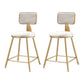 Glam Armless Counter Stool Iron Household Bar Stool with Cushion and Pedal White 2 Piece Set Short Stool(18"H) Clearhalo 'Bar Furniture' 'Bar Stools' 'bar_stools' 'furn' 'furn_bar_stools' 'furniture_bar_stools' 'Kitchen & Dining Furniture' 'kitchen&dining_furn' 'kitchen' 'kitchen_furn' Furniture' 4297486