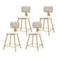 Glam Armless Counter Stool Iron Household Bar Stool with Cushion and Pedal White 4 Piece Set Short Stool(18"H) Clearhalo 'Bar Furniture' 'Bar Stools' 'bar_stools' 'furn' 'furn_bar_stools' 'furniture_bar_stools' 'Kitchen & Dining Furniture' 'kitchen&dining_furn' 'kitchen' 'kitchen_furn' Furniture' 4297487