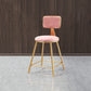 Glam Armless Counter Stool Iron Household Bar Stool with Cushion and Pedal Pink 1 Piece Short Stool(18"H) Clearhalo 'Bar Furniture' 'Bar Stools' 'bar_stools' 'furn' 'furn_bar_stools' 'furniture_bar_stools' 'Kitchen & Dining Furniture' 'kitchen&dining_furn' 'kitchen' 'kitchen_furn' Furniture' 4297488