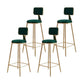 Glam Armless Counter Stool Iron Household Bar Stool with Cushion and Pedal Green 4 Piece Set Counter Stool(26"H) Clearhalo 'Bar Furniture' 'Bar Stools' 'bar_stools' 'furn' 'furn_bar_stools' 'furniture_bar_stools' 'Kitchen & Dining Furniture' 'kitchen&dining_furn' 'kitchen' 'kitchen_furn' Furniture' 4297495