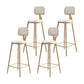 Glam Armless Counter Stool Iron Household Bar Stool with Cushion and Pedal White 4 Piece Set Counter Stool(26"H) Clearhalo 'Bar Furniture' 'Bar Stools' 'bar_stools' 'furn' 'furn_bar_stools' 'furniture_bar_stools' 'Kitchen & Dining Furniture' 'kitchen&dining_furn' 'kitchen' 'kitchen_furn' Furniture' 4297501