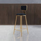 Glam Armless Counter Stool Iron Household Bar Stool with Cushion and Pedal Black 1 Piece Counter Stool(26"H) Clearhalo 'Bar Furniture' 'Bar Stools' 'bar_stools' 'furn' 'furn_bar_stools' 'furniture_bar_stools' 'Kitchen & Dining Furniture' 'kitchen&dining_furn' 'kitchen' 'kitchen_furn' Furniture' 4297502