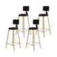 Glam Armless Counter Stool Iron Household Bar Stool with Cushion and Pedal Black 4 Piece Set Counter Stool(26"H) Clearhalo 'Bar Furniture' 'Bar Stools' 'bar_stools' 'furn' 'furn_bar_stools' 'furniture_bar_stools' 'Kitchen & Dining Furniture' 'kitchen&dining_furn' 'kitchen' 'kitchen_furn' Furniture' 4297504