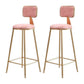 Glam Armless Counter Stool Iron Household Bar Stool with Cushion and Pedal Pink 2 Piece Set Counter Stool(26"H) Clearhalo 'Bar Furniture' 'Bar Stools' 'bar_stools' 'furn' 'furn_bar_stools' 'furniture_bar_stools' 'Kitchen & Dining Furniture' 'kitchen&dining_furn' 'kitchen' 'kitchen_furn' Furniture' 4297506