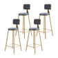 Glam Armless Counter Stool Iron Household Bar Stool with Cushion and Pedal Grey 4 Piece Set Bar Stool(30"H) Clearhalo 'Bar Furniture' 'Bar Stools' 'bar_stools' 'furn' 'furn_bar_stools' 'furniture_bar_stools' 'Kitchen & Dining Furniture' 'kitchen&dining_furn' 'kitchen' 'kitchen_furn' Furniture' 4297510