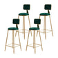 Glam Armless Counter Stool Iron Household Bar Stool with Cushion and Pedal Green 4 Piece Set Bar Stool(30"H) Clearhalo 'Bar Furniture' 'Bar Stools' 'bar_stools' 'furn' 'furn_bar_stools' 'furniture_bar_stools' 'Kitchen & Dining Furniture' 'kitchen&dining_furn' 'kitchen' 'kitchen_furn' Furniture' 4297512