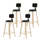 Glam Armless Counter Stool Iron Household Bar Stool with Cushion and Pedal Black 4 Piece Set Bar Stool(30"H) Clearhalo 'Bar Furniture' 'Bar Stools' 'bar_stools' 'furn' 'furn_bar_stools' 'furniture_bar_stools' 'Kitchen & Dining Furniture' 'kitchen&dining_furn' 'kitchen' 'kitchen_furn' Furniture' 4297515