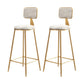 Glam Armless Counter Stool Iron Household Bar Stool with Cushion and Pedal White 2 Piece Set Bar Stool(30"H) Clearhalo 'Bar Furniture' 'Bar Stools' 'bar_stools' 'furn' 'furn_bar_stools' 'furniture_bar_stools' 'Kitchen & Dining Furniture' 'kitchen&dining_furn' 'kitchen' 'kitchen_furn' Furniture' 4297517