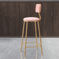 Glam Armless Counter Stool Iron Household Bar Stool with Cushion and Pedal Pink 1 Piece Bar Stool(30"H) Clearhalo 'Bar Furniture' 'Bar Stools' 'bar_stools' 'furn' 'furn_bar_stools' 'furniture_bar_stools' 'Kitchen & Dining Furniture' 'kitchen&dining_furn' 'kitchen' 'kitchen_furn' Furniture' 4297519
