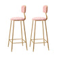 Glam Armless Counter Stool Iron Household Bar Stool with Cushion and Pedal Pink 2 Piece Set Bar Stool(30"H) Clearhalo 'Bar Furniture' 'Bar Stools' 'bar_stools' 'furn' 'furn_bar_stools' 'furniture_bar_stools' 'Kitchen & Dining Furniture' 'kitchen&dining_furn' 'kitchen' 'kitchen_furn' Furniture' 4297520