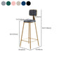 Glam Armless Counter Stool Iron Household Bar Stool with Cushion and Pedal Clearhalo 'Bar Furniture' 'Bar Stools' 'bar_stools' 'furn' 'furn_bar_stools' 'furniture_bar_stools' 'Kitchen & Dining Furniture' 'kitchen&dining_furn' 'kitchen' 'kitchen_furn' Furniture' 4297527
