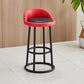 Modern Armless Counter Stool Iron Household Bar Stool with Cushion and Pedal Red-Black 1 Piece Clearhalo 'Bar Furniture' 'Bar Stools' 'bar_stools' 'furn' 'furn_bar_stools' 'furniture_bar_stools' 'Kitchen & Dining Furniture' 'kitchen&dining_furn' 'kitchen' 'kitchen_furn' Furniture' 4297529