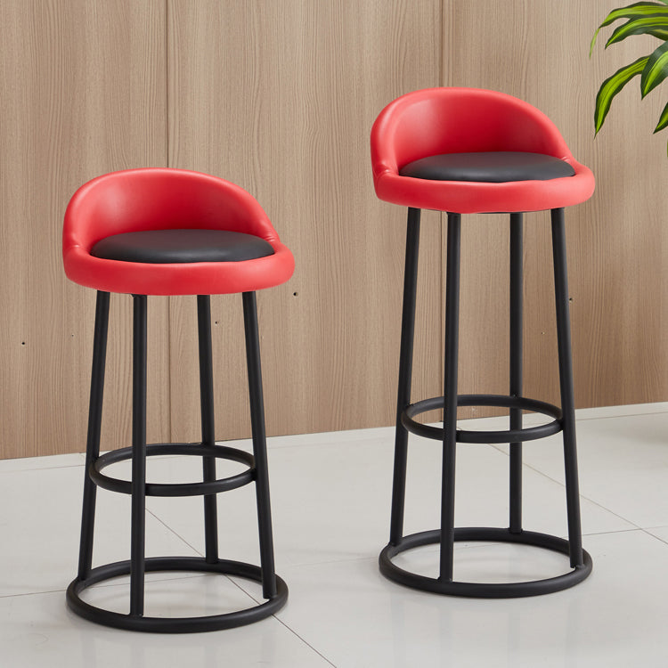 Modern Armless Counter Stool Iron Household Bar Stool with Cushion and Pedal Clearhalo 'Bar Furniture' 'Bar Stools' 'bar_stools' 'furn' 'furn_bar_stools' 'furniture_bar_stools' 'Kitchen & Dining Furniture' 'kitchen&dining_furn' 'kitchen' 'kitchen_furn' Furniture' 4297531