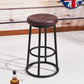 Modern Armless Counter Stool Iron Household Bar Stool with Cushion and Pedal Brown 1 Piece Clearhalo 'Bar Furniture' 'Bar Stools' 'bar_stools' 'furn' 'furn_bar_stools' 'furniture_bar_stools' 'Kitchen & Dining Furniture' 'kitchen&dining_furn' 'kitchen' 'kitchen_furn' Furniture' 4297535