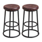 Modern Armless Counter Stool Iron Household Bar Stool with Cushion and Pedal Brown 2 Piece Set Clearhalo 'Bar Furniture' 'Bar Stools' 'bar_stools' 'furn' 'furn_bar_stools' 'furniture_bar_stools' 'Kitchen & Dining Furniture' 'kitchen&dining_furn' 'kitchen' 'kitchen_furn' Furniture' 4297536