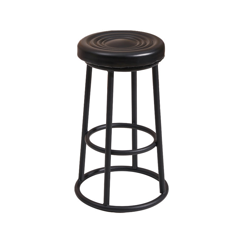 Modern Armless Counter Stool Iron Household Bar Stool with Cushion and Pedal Clearhalo 'Bar Furniture' 'Bar Stools' 'bar_stools' 'furn' 'furn_bar_stools' 'furniture_bar_stools' 'Kitchen & Dining Furniture' 'kitchen&dining_furn' 'kitchen' 'kitchen_furn' Furniture' 4297537