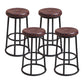 Modern Armless Counter Stool Iron Household Bar Stool with Cushion and Pedal Brown 4 Piece Set Clearhalo 'Bar Furniture' 'Bar Stools' 'bar_stools' 'furn' 'furn_bar_stools' 'furniture_bar_stools' 'Kitchen & Dining Furniture' 'kitchen&dining_furn' 'kitchen' 'kitchen_furn' Furniture' 4297538