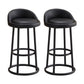Modern Armless Counter Stool Iron Household Bar Stool with Cushion and Pedal Black 2 Piece Set Clearhalo 'Bar Furniture' 'Bar Stools' 'bar_stools' 'furn' 'furn_bar_stools' 'furniture_bar_stools' 'Kitchen & Dining Furniture' 'kitchen&dining_furn' 'kitchen' 'kitchen_furn' Furniture' 4297547