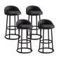 Modern Armless Counter Stool Iron Household Bar Stool with Cushion and Pedal Black 4 Piece Set Clearhalo 'Bar Furniture' 'Bar Stools' 'bar_stools' 'furn' 'furn_bar_stools' 'furniture_bar_stools' 'Kitchen & Dining Furniture' 'kitchen&dining_furn' 'kitchen' 'kitchen_furn' Furniture' 4297548