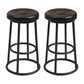 Modern Armless Counter Stool Iron Household Bar Stool with Cushion and Pedal Gloss Black 2 Piece Set Clearhalo 'Bar Furniture' 'Bar Stools' 'bar_stools' 'furn' 'furn_bar_stools' 'furniture_bar_stools' 'Kitchen & Dining Furniture' 'kitchen&dining_furn' 'kitchen' 'kitchen_furn' Furniture' 4297550