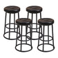 Modern Armless Counter Stool Iron Household Bar Stool with Cushion and Pedal Gloss Black 4 Piece Set Clearhalo 'Bar Furniture' 'Bar Stools' 'bar_stools' 'furn' 'furn_bar_stools' 'furniture_bar_stools' 'Kitchen & Dining Furniture' 'kitchen&dining_furn' 'kitchen' 'kitchen_furn' Furniture' 4297551