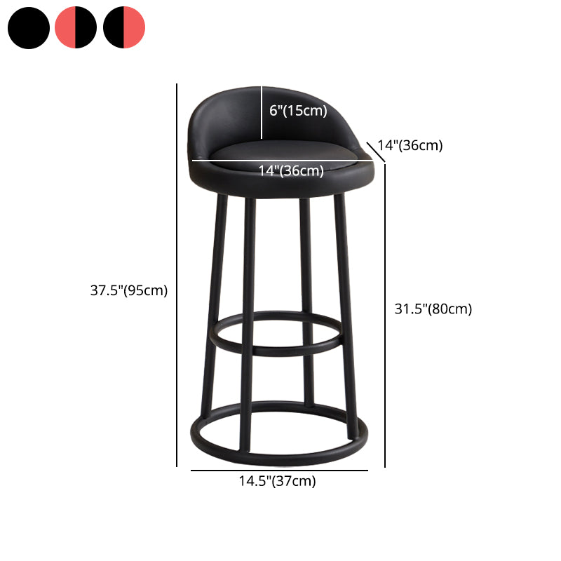 Modern Armless Counter Stool Iron Household Bar Stool with Cushion and Pedal Clearhalo 'Bar Furniture' 'Bar Stools' 'bar_stools' 'furn' 'furn_bar_stools' 'furniture_bar_stools' 'Kitchen & Dining Furniture' 'kitchen&dining_furn' 'kitchen' 'kitchen_furn' Furniture' 4297555