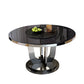Luxury Style Marble Dining Table Metallic Single Pedestal Round Table for Home Clearhalo ' dining_table' 'Dining Tables & Seating' 'Dining Tables' 'furn' 'furn_dining_table' 'Furniture' 'furniture_dining_table' 'Kitchen & Dining Furniture' 'kitchen&dining_furn' 'kitchen' 'kitchen_dining_table' 4297561